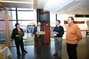  34. Director of the Mikkeli High-Tech Centre P.Lintula (in the middle) takes part in V. Fomins exhibition. (Finland). 2007. 