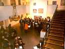 Art Museum of Riihimaki (Finland). A choir from Helsinki performing during the opening of the exhibition 150 years of Kalevala