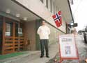1. A flag of Norway is risen on one of the largest galleries in Norway honouring V. Fomins personal exhibition Peer Gynt. 2002. 