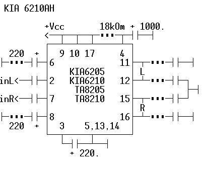 Kia6210ah характеристики схема усилителя