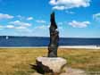 The stoning sculpture on the Onega embankment 