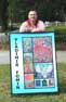 57. In front of the poster advertising the 2nd personal exhibition in Albin Polaseks museum. (Florida. ). 2008. 