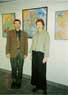 5. V. Fomin with A. Bjorklund, director of the Finnish-Norwegian Institute of Culture opening the personal exhibition in Oslo. 2002.   